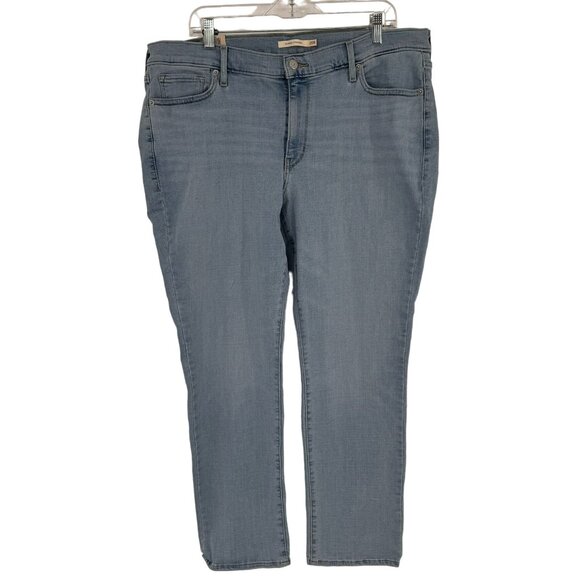 Levis Womens Classic Straight Mid Rise Jeans size 20W plus Denim lt wash new - Picture 2 of 16